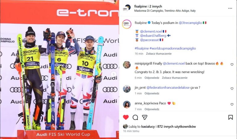 Podium slalomu w Madonnie di Campiglio